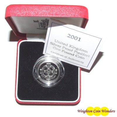 2001 Silver Proof PIEDFORT £1 - Click Image to Close